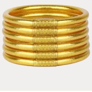Classic Gold-Tone Stacked Bangle Bracelet Set size Large